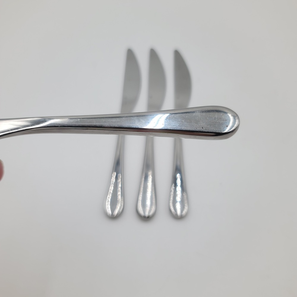 4pc Gourmet Settings GS Windmere Dinner Knives Set StainlessFlatware Glossy